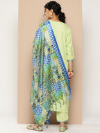 KSUT (House of Varanga) Green Kurta With Lace Embellishment Paired With Straight Pant And Dupatta | Grocsy