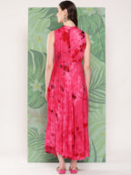InWeave Women's Magenta Tie And Die Dress | Grocsy