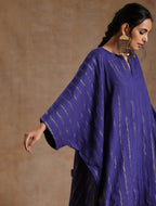 trueBrowns Spectrum Blue Gold Cotton Oversized Round Co-Ord Set | Grocsy