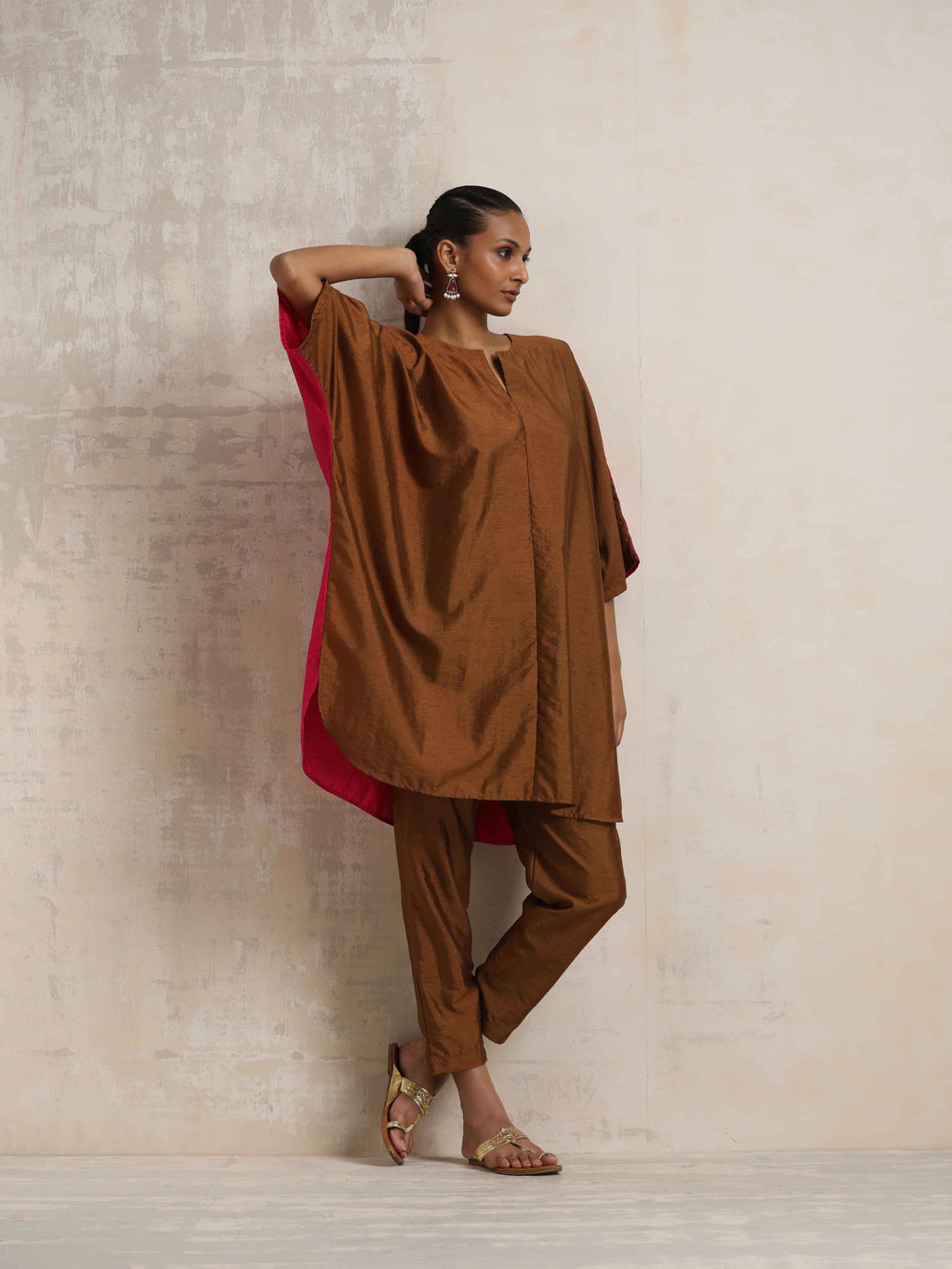 trueBrowns Brown Silk Co-ord Set | Grocsy