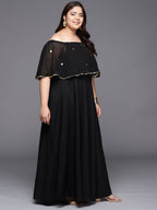 Ahalyaa Plus Size Off-Shoulder Maxi Ethnic Dress | Grocsy