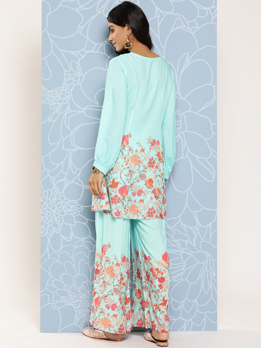 Ahalyaa Floral Printed Ethnic Co-Ords | Grocsy