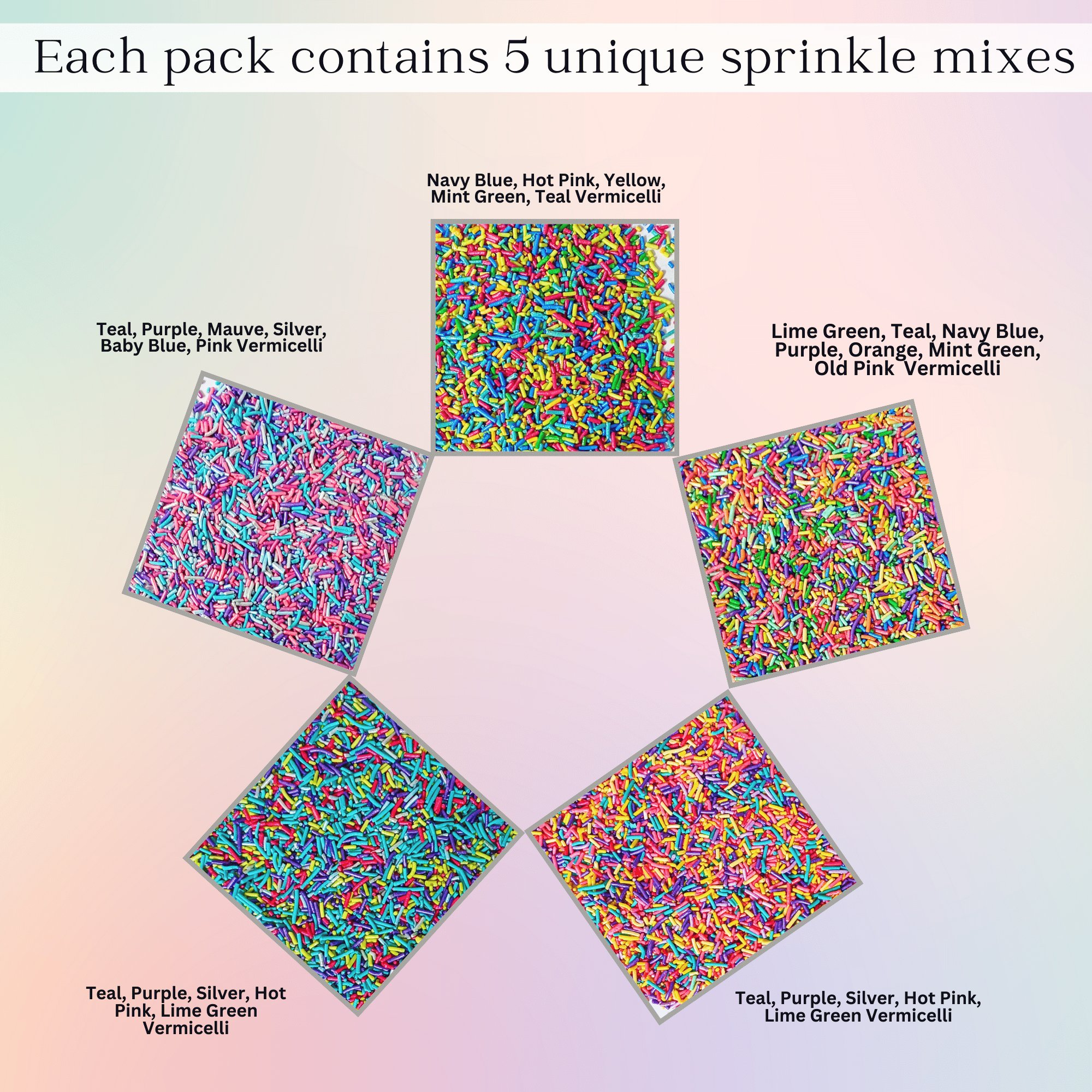 Confect Rainbow Magic Sprinkles | (03) Mix Colourful Sprinkles | Grocsy