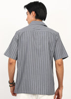 Fabmade Graphite Stripe Short-Sleeve Shirt | Grocsy