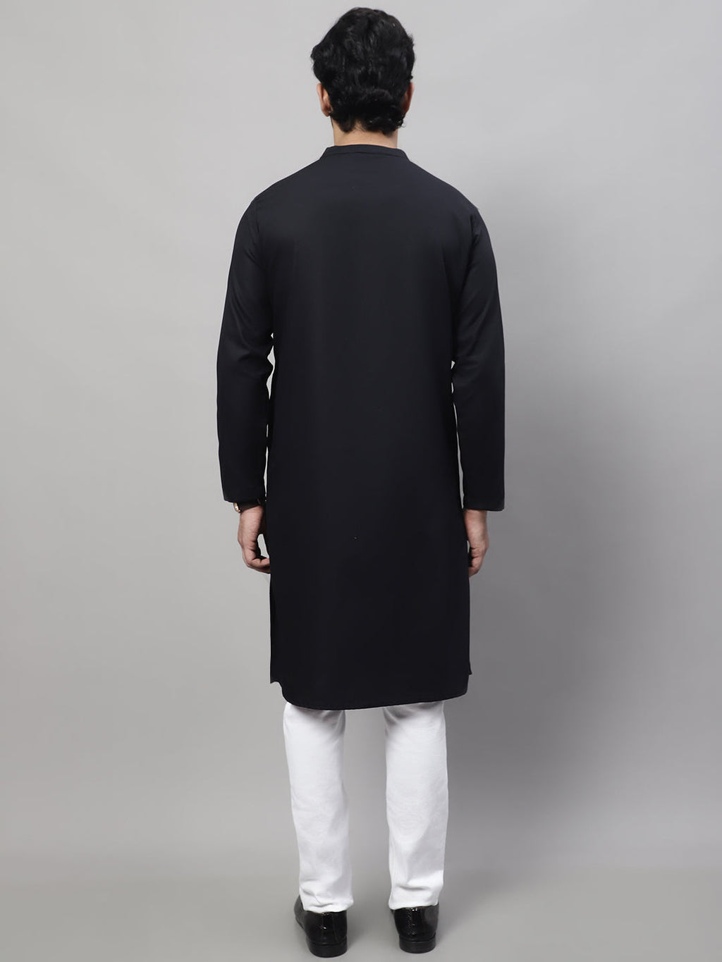 Even Apparels Black Sherwani Kurta With Asymetrical Cut | Grocsy