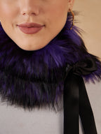 InWeave Women's Purple Black Fur Neckpiece | Grocsy