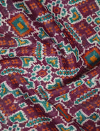 Shades of Dark Jamuni Colour Patola Print Semi Chanderi Saree By Gayathri Reddy Designer Studio | Grocsy