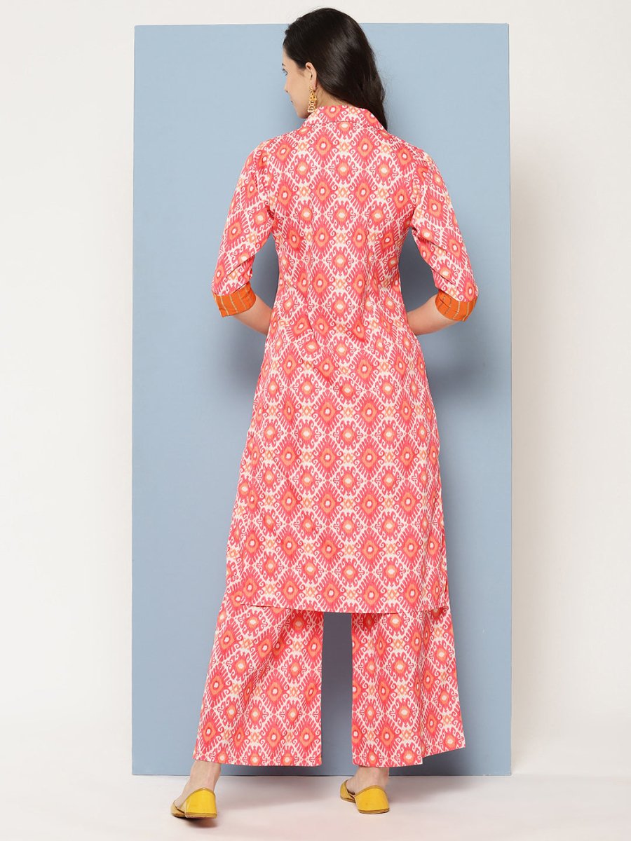 Ahalyaa Women Ethnic Motifs Printed Regular Gotta Patti Kurta with Palazzos | Grocsy