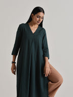 trueBrowns Dark Green Kurta Pant Set | Grocsy