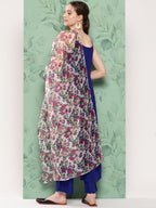 InWeave Women's Ink Blue Strappy Set W White Pink Or Duptta | Grocsy