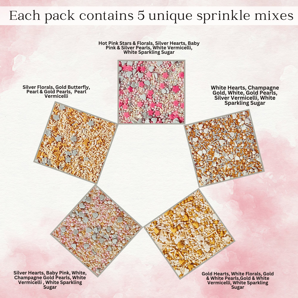 Confect Valentine Sprinkles | 19 Edible Decoration for Baking & Dessert | Grocsy