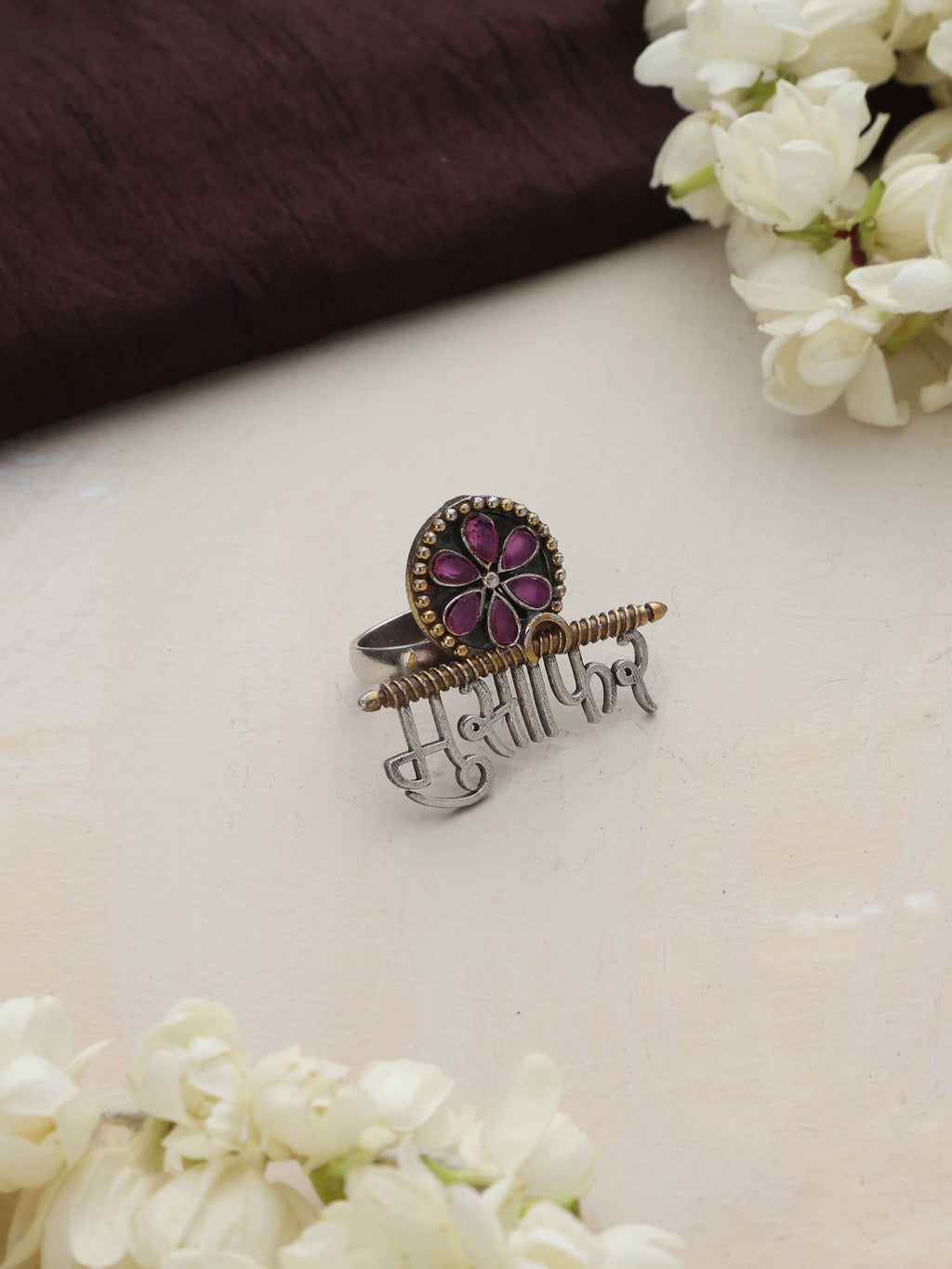 trueBrowns Silver Gold Tone Musafir Ring | Grocsy