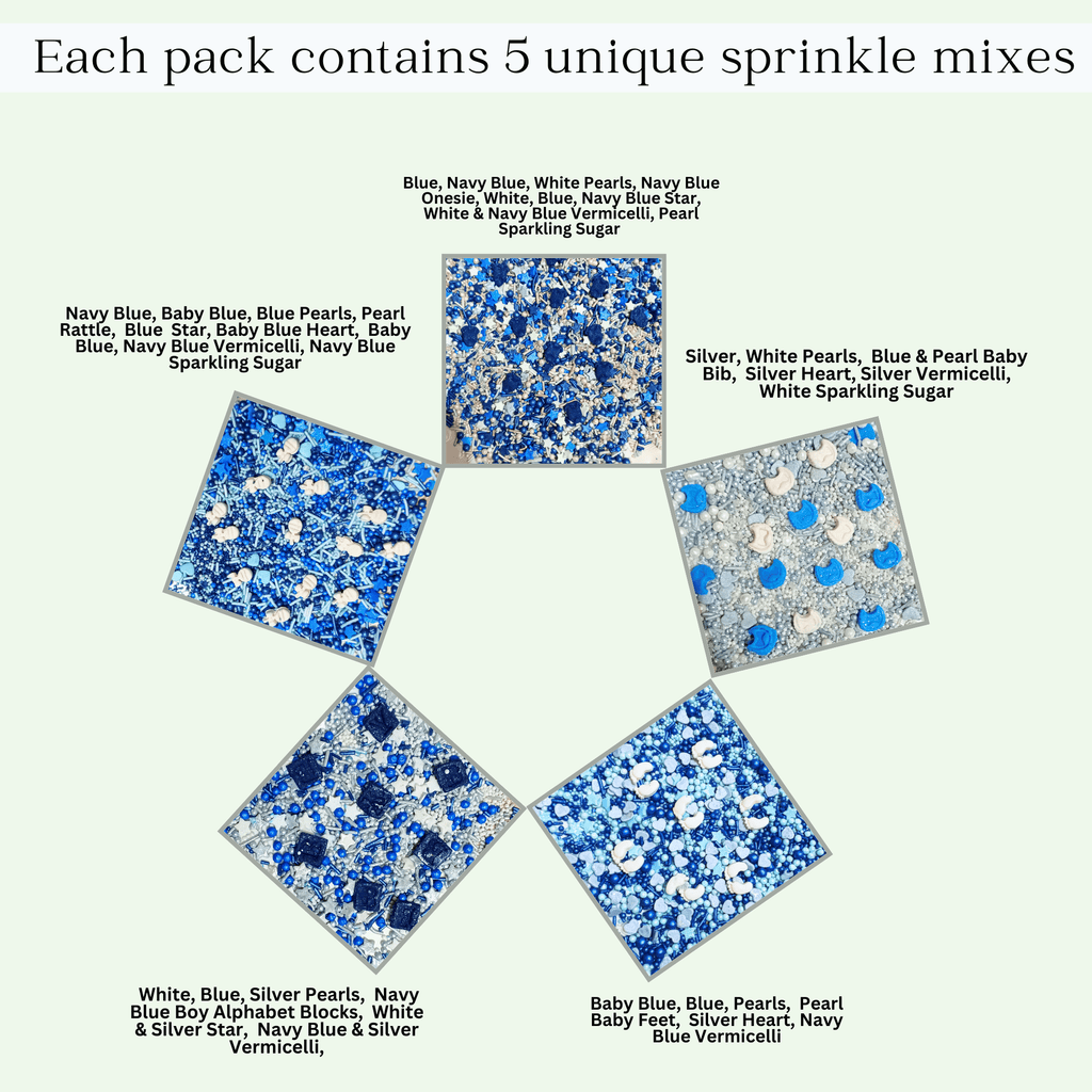 Confect Boys Baby Shower Sprinkles | Baby Blue Sprinkles for Cake & Cupcake Decorating | Grocsy
