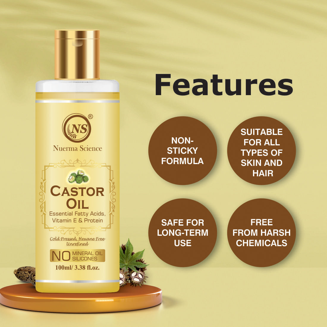 Nuerma Science Castor Oil For Hair & Body | Grocsy