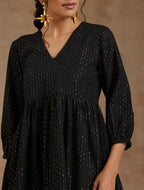 trueBrowns Black Gold Cotton Overlap Co-Ord Set | Grocsy