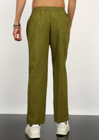 Fabmade Olive Linen Trousers | Grocsy