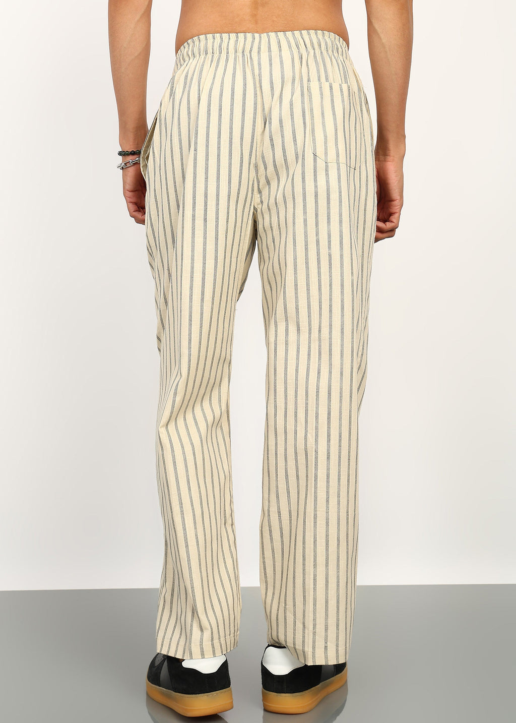 Fabmade Sandline Stripe Linen Trousers | Grocsy