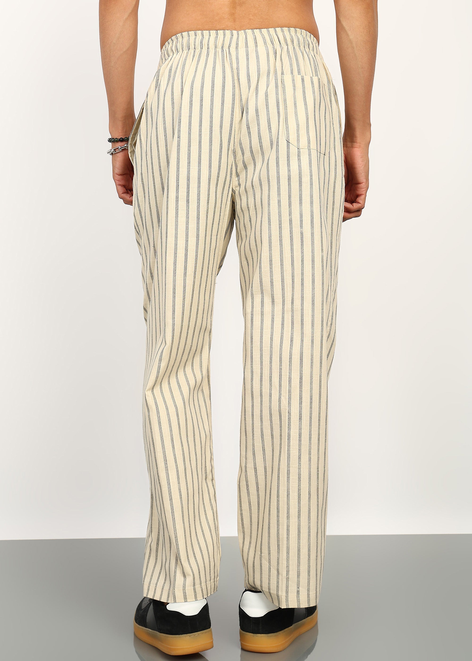 Fabmade Sandline Stripe Linen Trousers | Grocsy