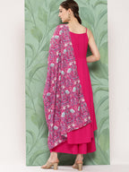 InWeave Women's Fuchsia Strappy Set W Magenta Camelia Cr Dupatta | Grocsy