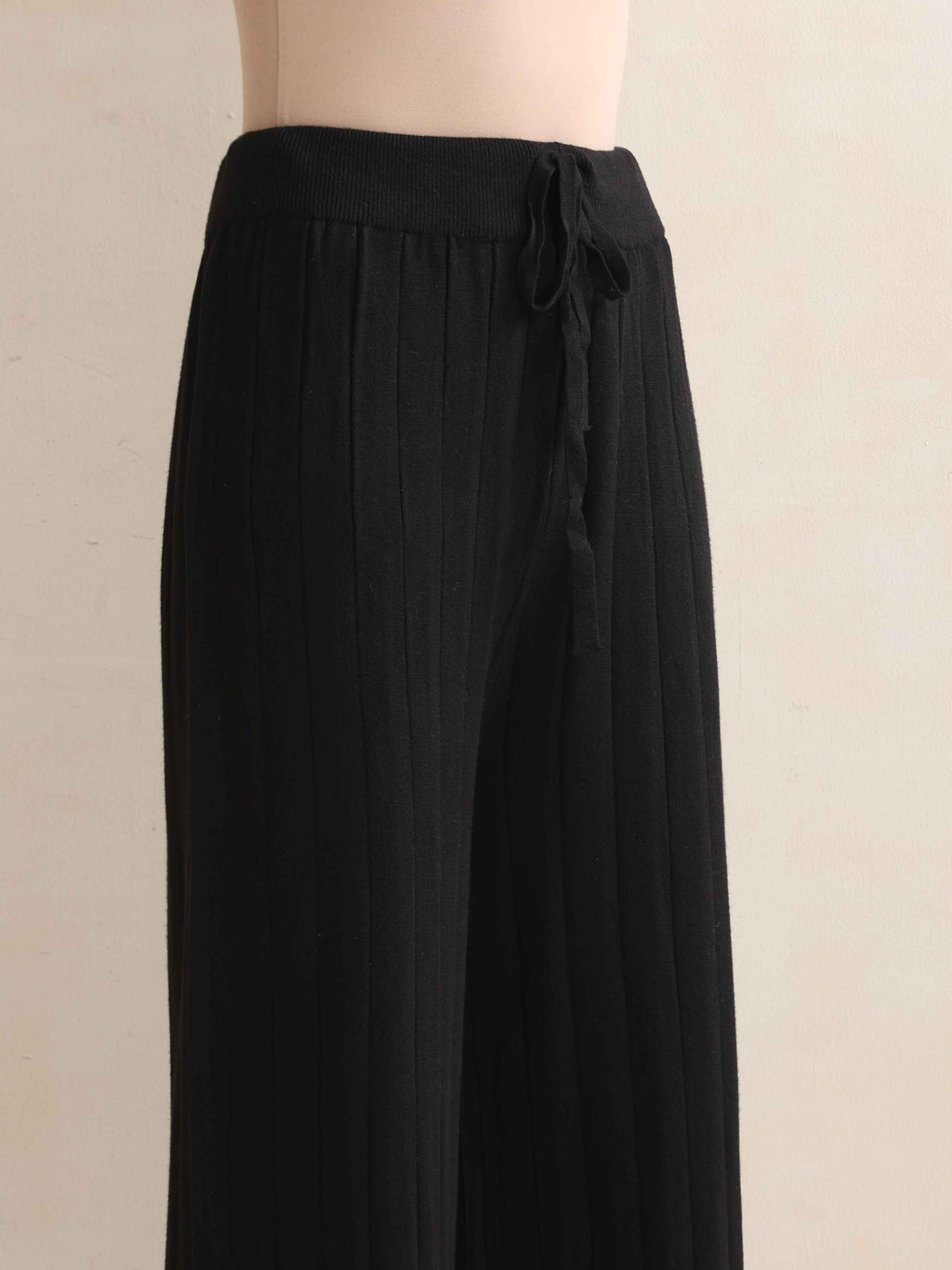 trueBrowns Black Woollen Flared Pants | Grocsy