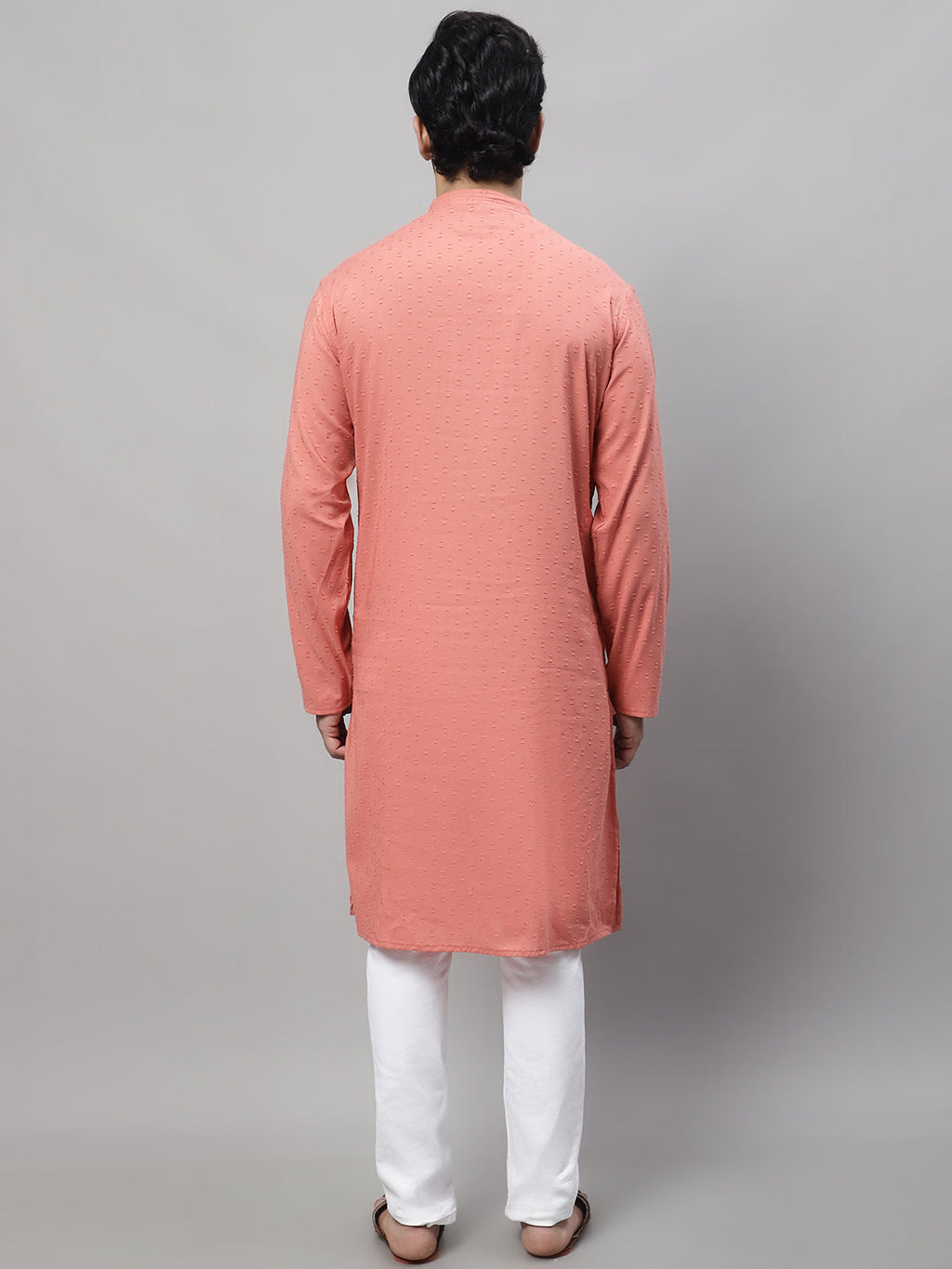 Even Apparels Maroon Pure Cotton Kurta With Band Collar | Grocsy