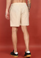 Fabmade Men Beige Cotton Regular Shorts | Grocsy