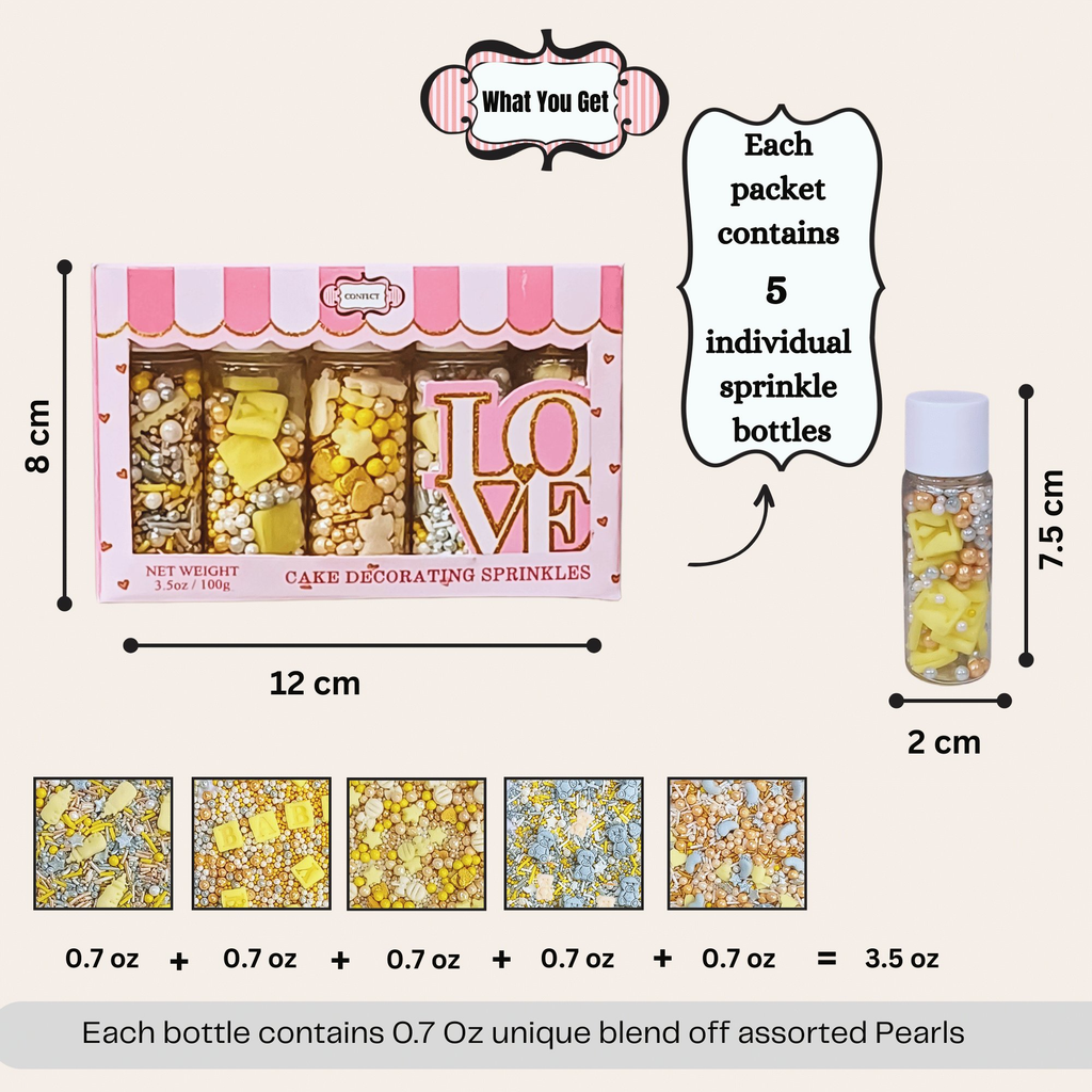 Confect Gender Reveal Mix Silver Baby Feet & Feeding Bottle Baby Shower Sprinkles | Grocsy