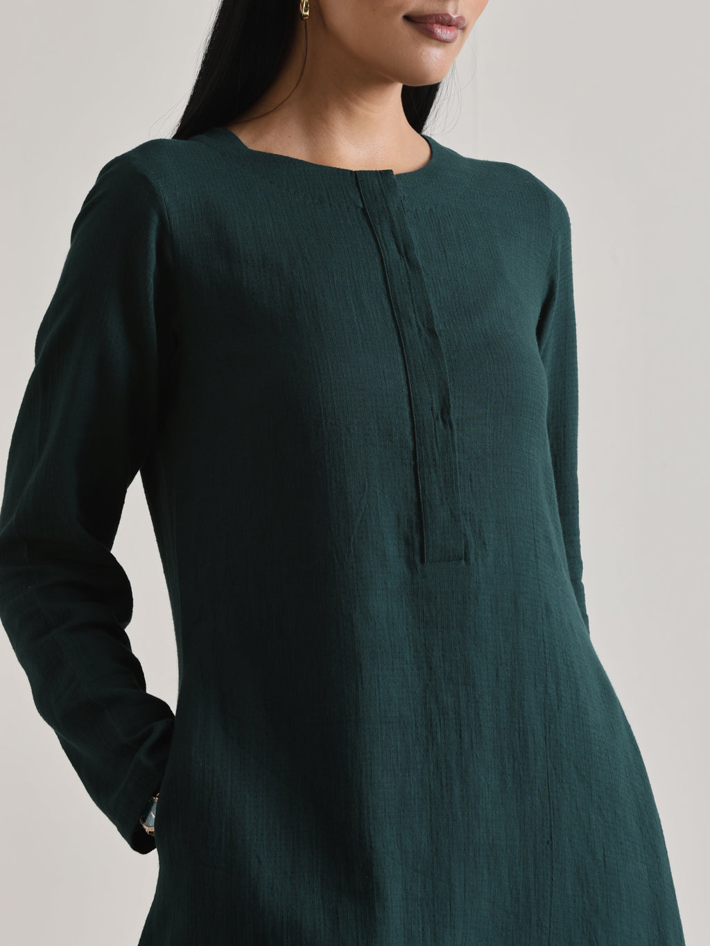 trueBrowns Dark Green Front Placket Co-Ord Set | Grocsy