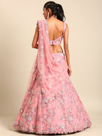 House of Panchhi PINK Net Sequins with heavy Zarkan embroidery Lehenga choli & Dupatta | Grocsy