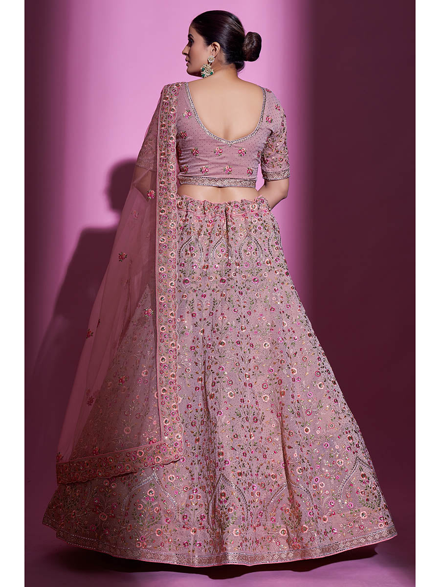 Myra Mauve Georgette Embroidered Designer Lehenga Choli | Grocsy