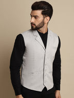 Even Apparels Men's Grey Waistcoat with Notched Lapel | Grocsy