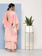 Ahalyaa Women Pink Printed Gotta Patti Kurta with Palazzos | Grocsy