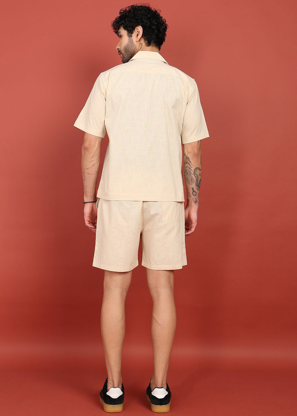 Fabmade The Life Co2. Cotton Linen Relaxed Shirt & Shorts | Grocsy