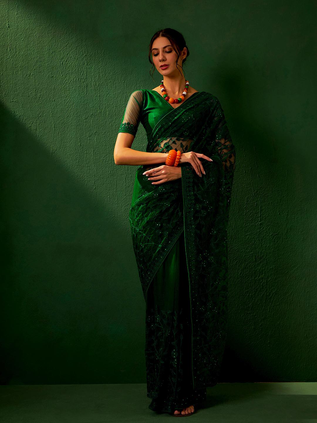 Sangria Embroidered Sarees | Grocsy