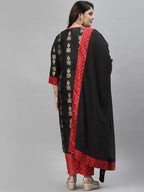 Sztori Plus Size Floral Printed Regular Kurta with Trousers & With Dupatta | Grocsy
