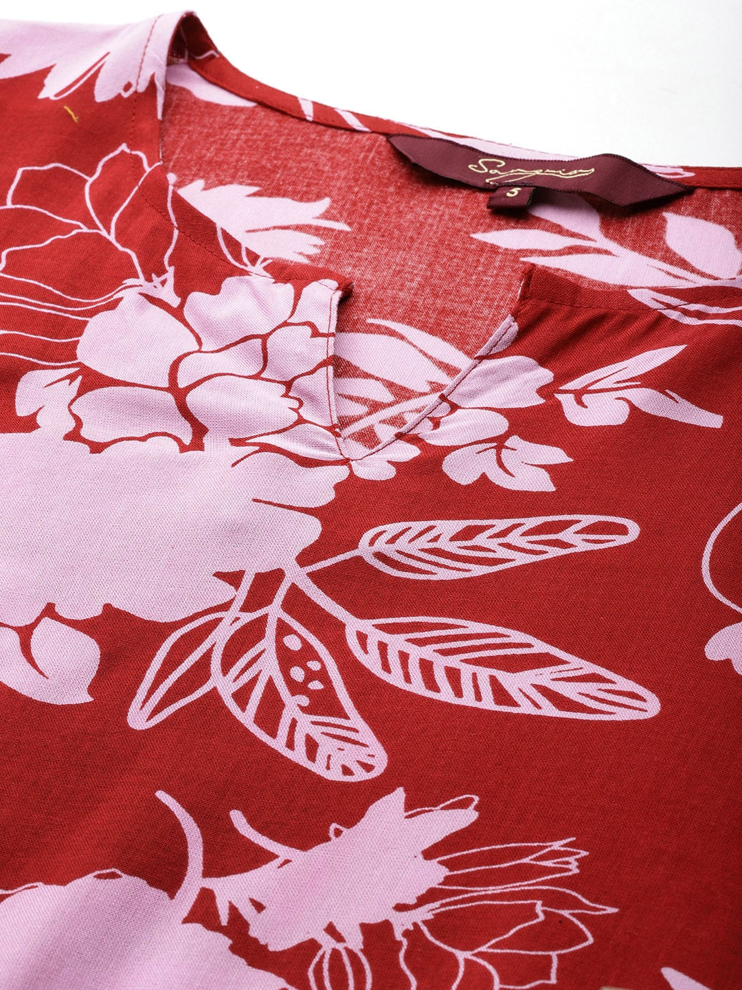 Sangria Floral Printed Regular Kurta with Trousers | Grocsy