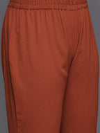 Sztori Plus Size Mandarin Collar Straight Kurta With Trouser | Grocsy