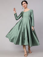 Aks Woven Design Silk Anarkali Kurta | Grocsy