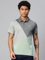 Alcis Colourblocked Polo Collar Anti Static Slim Fit T-shirt | Grocsy