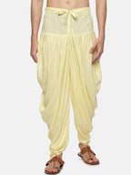 Sethukrishna Men Yellow Solid Dhoti Pant | Grocsy