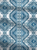 MYTRIDENT Blue White Ethnic Motifs Cotton 120 TC Queen Bedsheet With 2 Pillow Covers | Grocsy