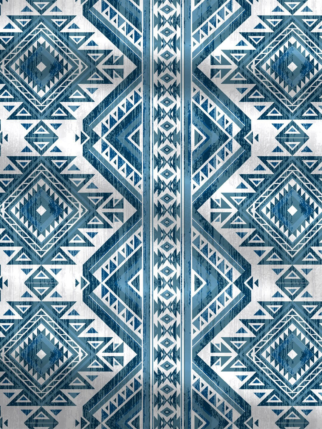 MYTRIDENT Blue White Ethnic Motifs Cotton 120 TC Queen Bedsheet With 2 Pillow Covers | Grocsy