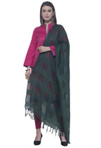 Mominos Fashion Moeza Bottle Green Window Cotton Dupatta | Grocsy