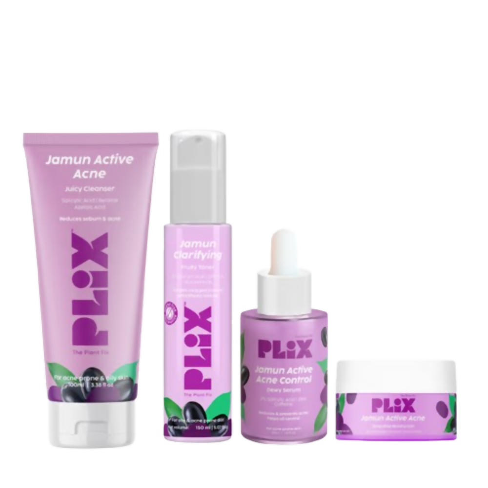 PLIX The Plant Fix Jamun Active Acne Regime With Cleanser & Toner | Grocsy