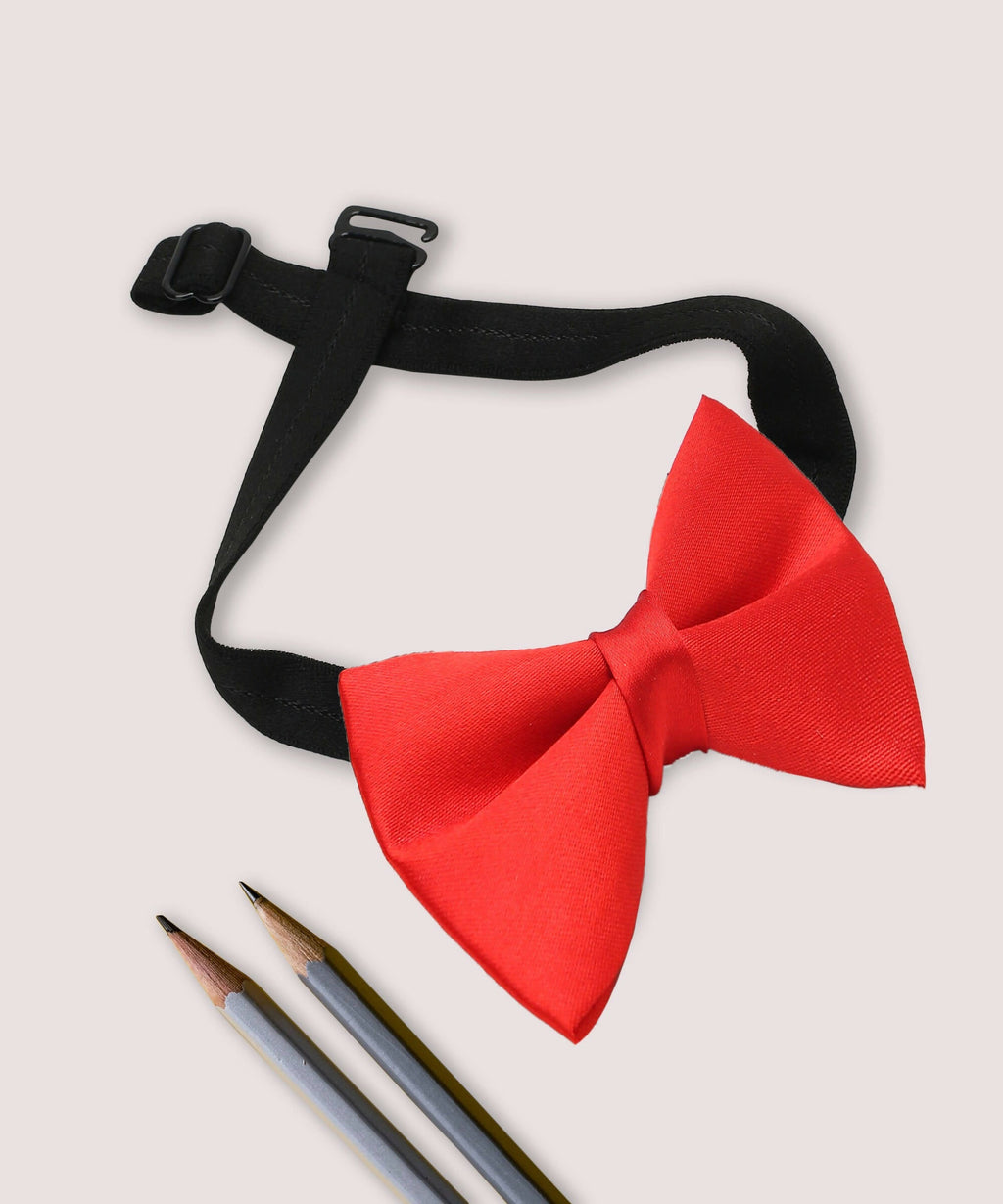 Manet Boys Solid Single Layer Bow - Red | Grocsy