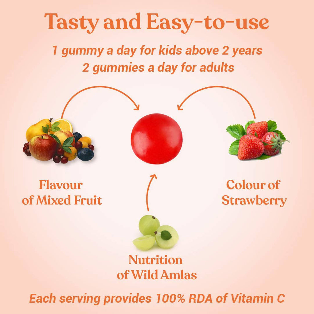 Kapiva Ayurveda Vitamin C + Amla Gummies - Tasty Immunity | Grocsy
