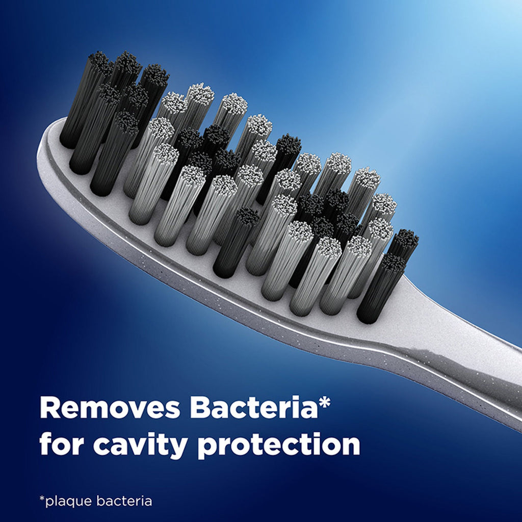 Oral-B Oral B Cavity Defense 123 Black Toothbrush With Charcoal Extract- Medium (Pack Of 4) | Grocsy