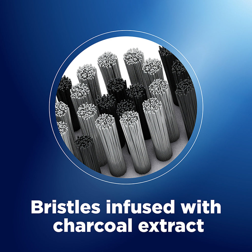 Oral-B Oral B Cavity Defense 123 Black Toothbrush With Charcoal Extract- Medium (Pack Of 4) | Grocsy