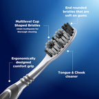 Oral-B Oral B Cavity Defense 123 Black Toothbrush With Charcoal Extract- Medium (Pack Of 4) | Grocsy