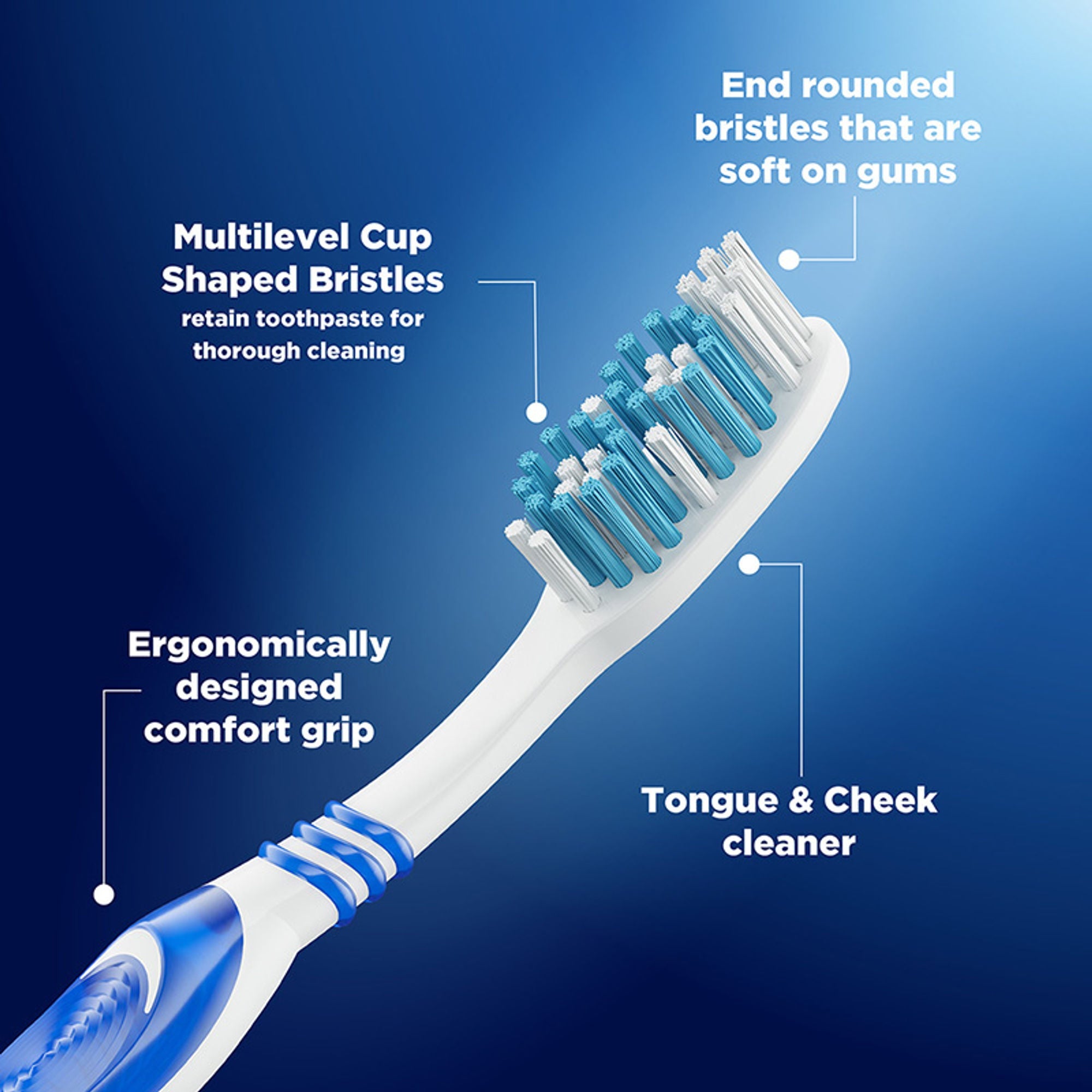 Oral-B Cavity Defense Bacteria Fighter Toothbrush - Soft (Pack of 6) | Grocsy